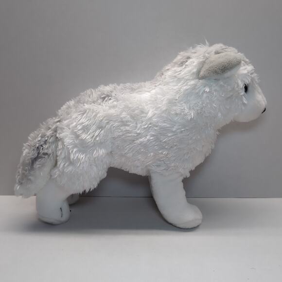 Wild Republic White Wolf Plush Arctic Yellow Eyes Standing Plush Stuffed Toy - Picture 2 of 8